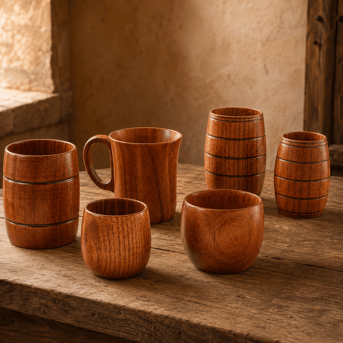 Coleção de Copos de Madeira OAKO Taverna